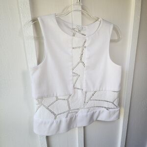 ALEXIS White Lace Top Size Medium